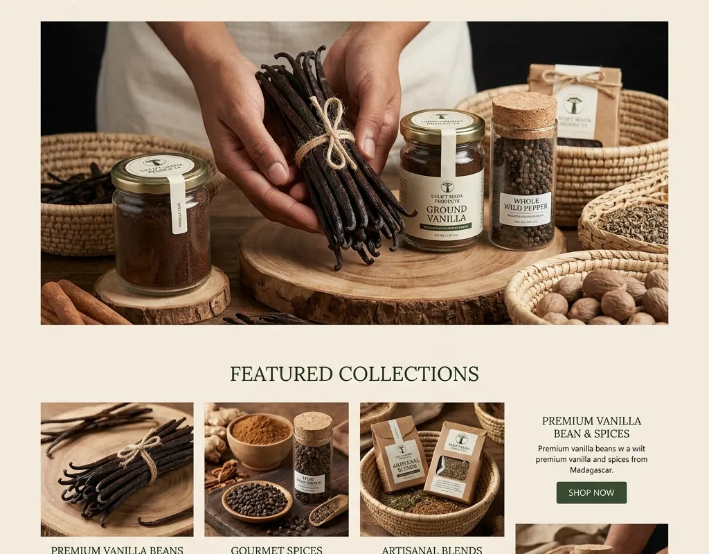Capture d'écran du projet Refonte boutique Shopify — Uplift Mada Products